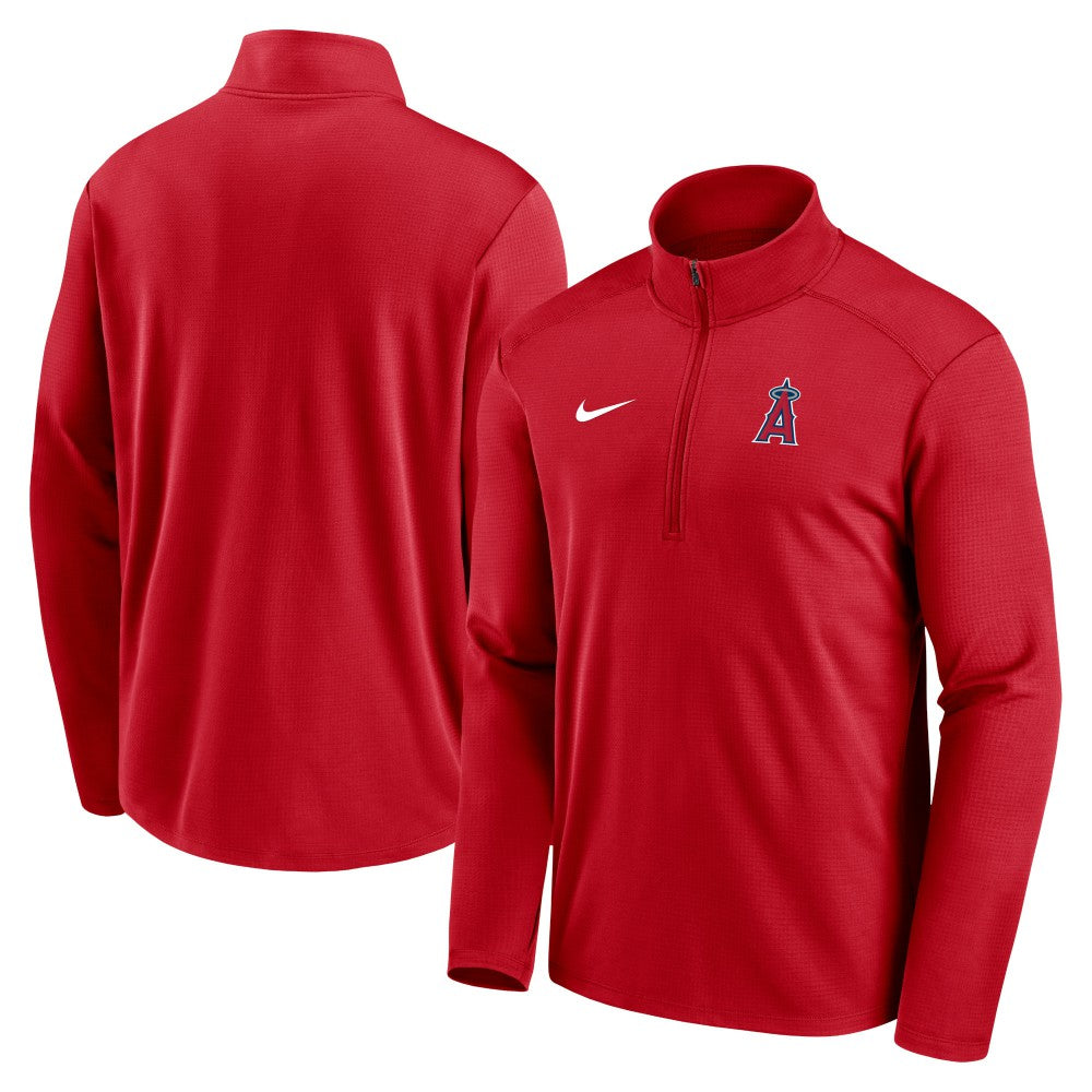 Los Angeles Angels Agility Pacer Lightweight Performance Half-Zip Top Red