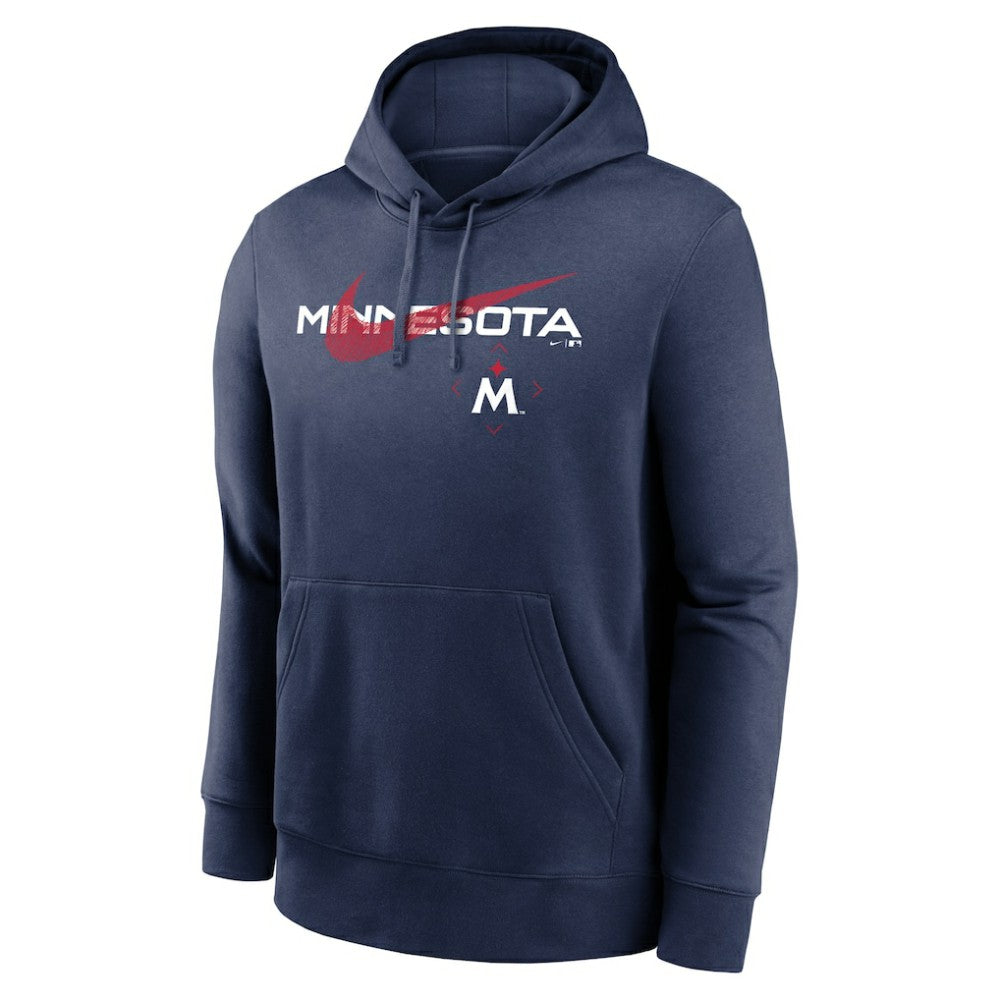 Minnesota Twins 2023 Swoosh Neighborhood Pullover Hoodie Navy