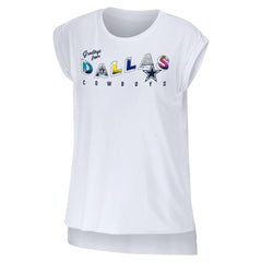 Dallas Cowboys WEAR by Erin Andrews Women's Greetings From Muscle T-Shirt - White for sale
