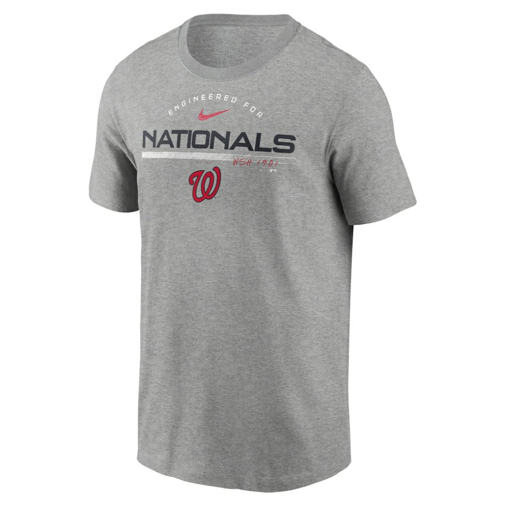 Washington Nationals Team Engineered Performance T-Shirt Heather Gray