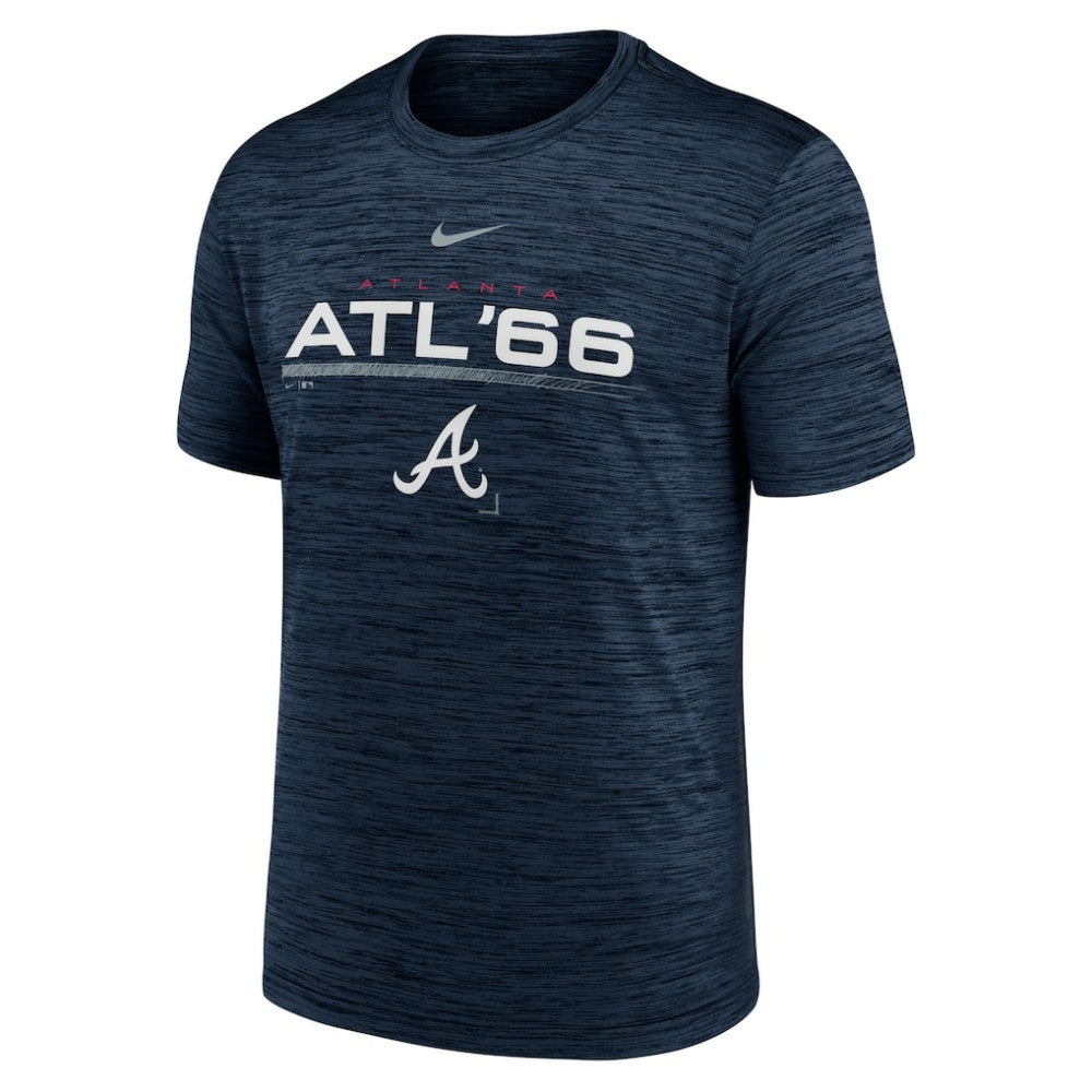 Atlanta Braves Wordmark Velocity Performance T-Shirt Navy
