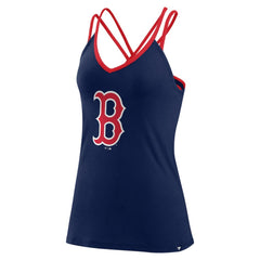 Boston Red Sox Women's Barrel It Up Cross Back V-Neck Tank Top Navy