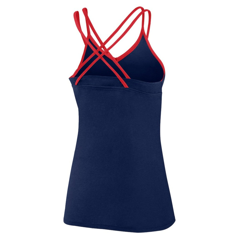 Cleveland Guardians Women's Barrel It Up Cross Back V-Neck Tank Top Navy