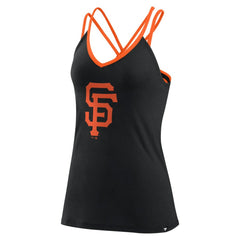 San Francisco Giants Women's Barrel It Up Cross Back V-Neck Tank Top Black