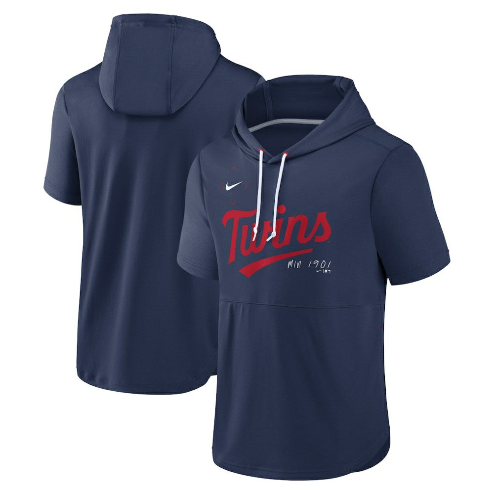 Minnesota Twins Springer Short Sleeve Team Pullover Hoodie Navy