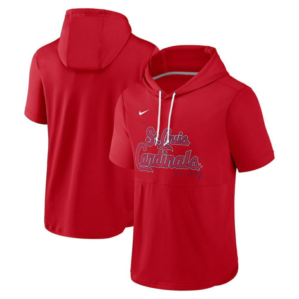 St. Louis Cardinals Springer Short Sleeve Team Pullover Hoodie Red