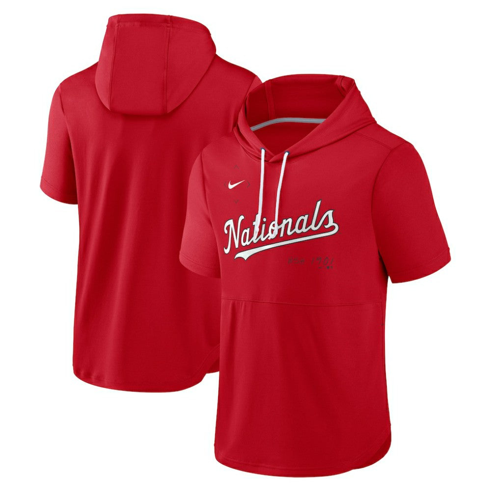 Washington Nationals Springer Short Sleeve Team Pullover Hoodie Red
