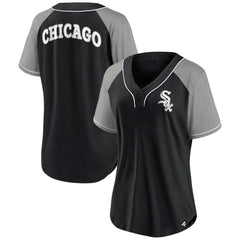Chicago White Sox Women's Ultimate Style Raglan V-Neck T-Shirt Black