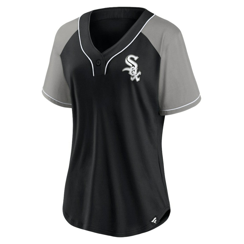 Chicago White Sox Women's Ultimate Style Raglan V-Neck T-Shirt Black