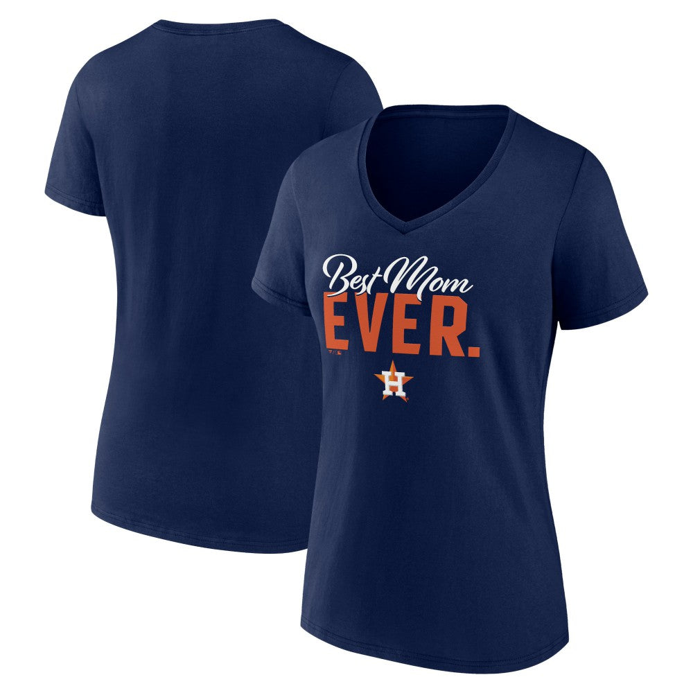 Houston Astros Women's Mother's Day V-Neck T-Shirt Navy