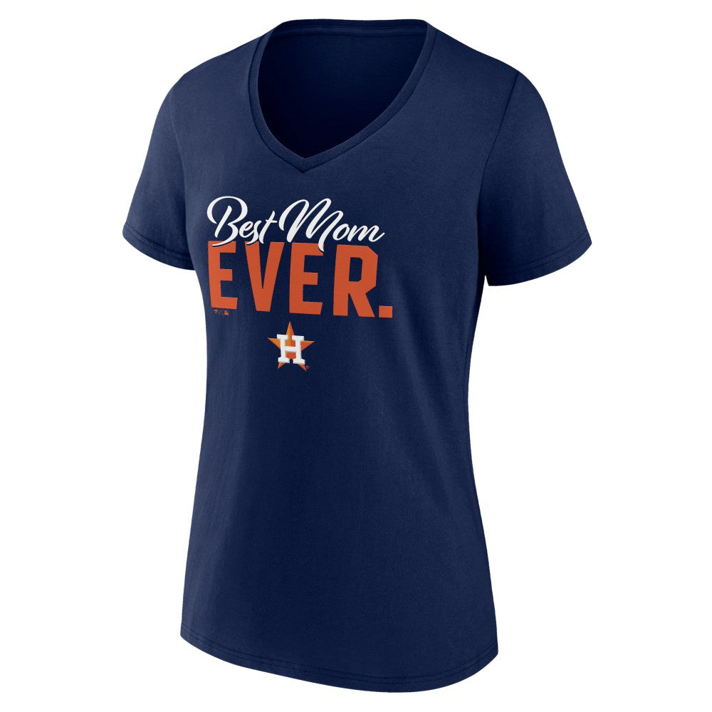 Houston Astros Women's Mother's Day V-Neck T-Shirt Navy