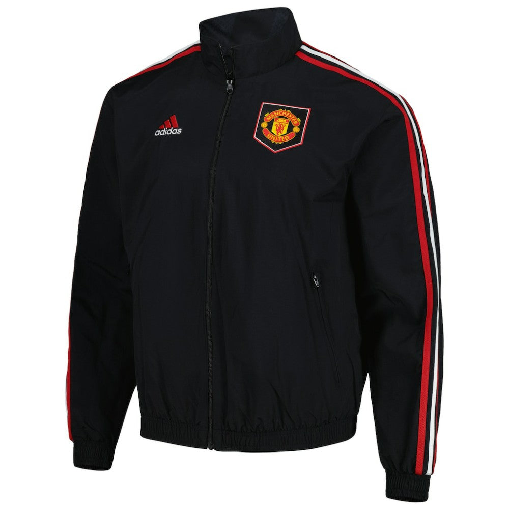 Manchester United 2022/23 On-Field Team Logo Anthem Reversible Full-Zip Jacket - Black shop