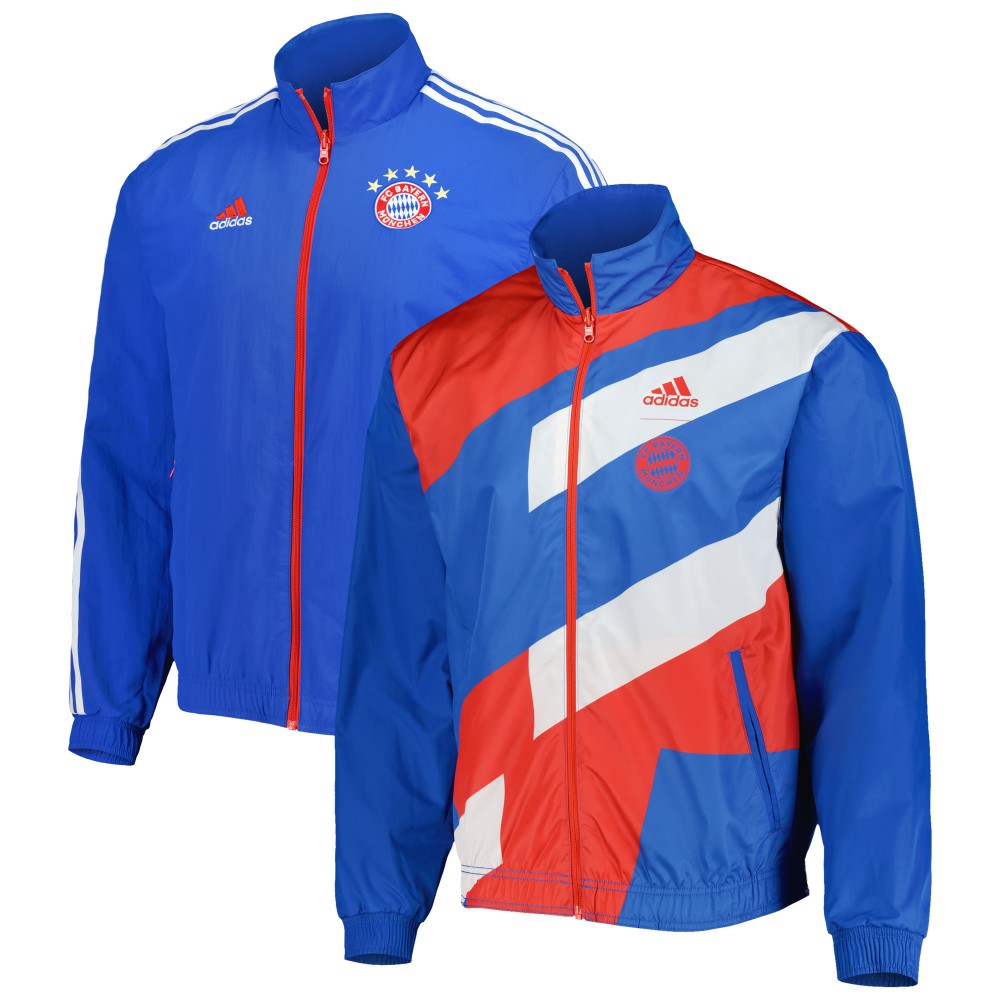 Bayern Munich 2022/23 On-Field Team Logo Anthem Reversible Full-Zip Jacket - Blue for sale