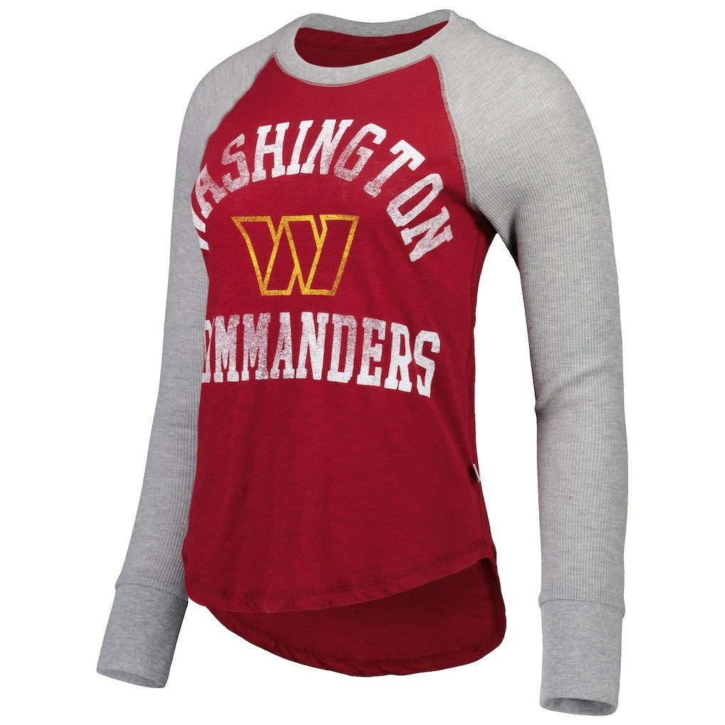 Washington Commanders Touch Women's Waffle Raglan Lightweight Long Sleeve T-Shirt - Burgundy for sale