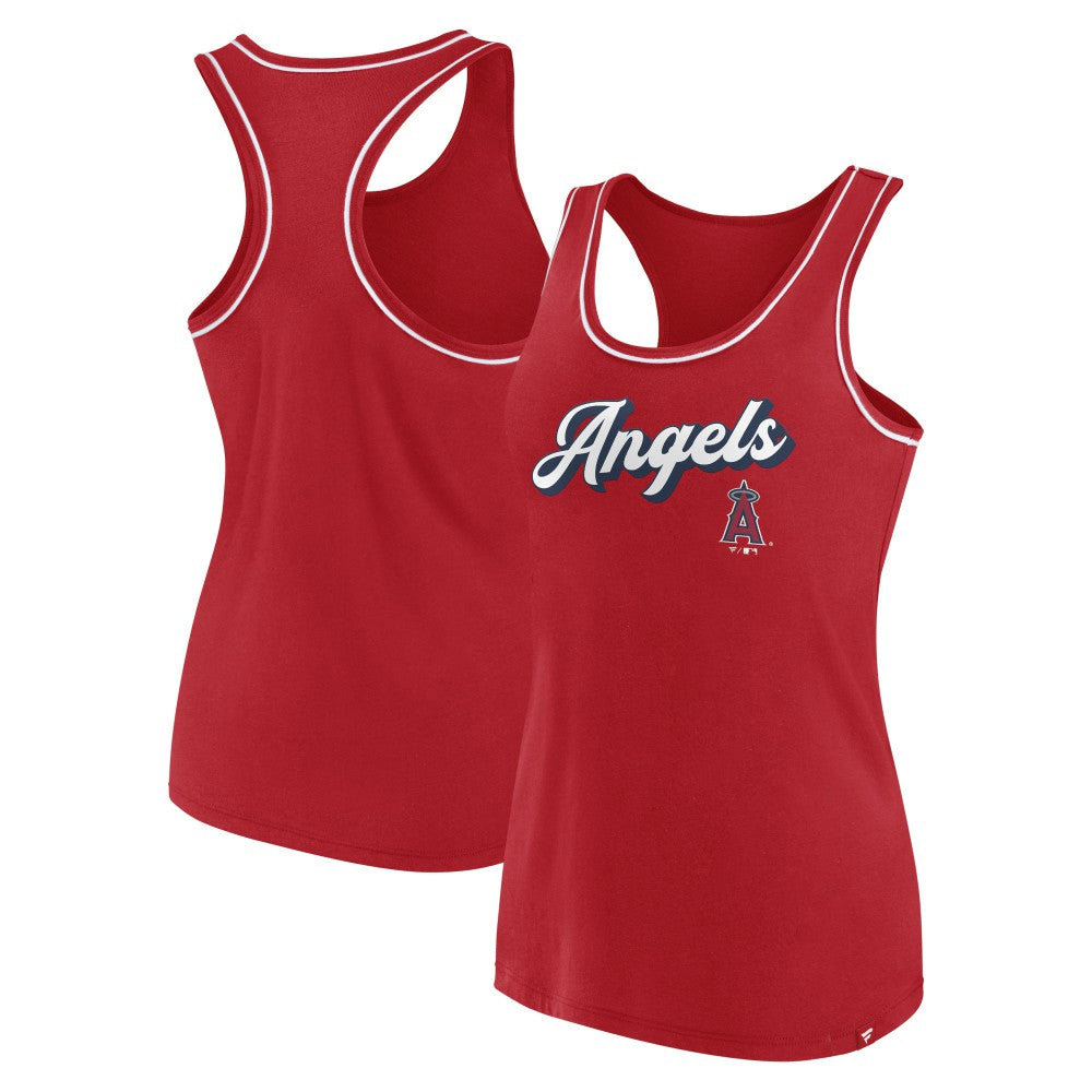 Los Angeles Angels Women's Wordmark Logo Racerback Tank Top Red