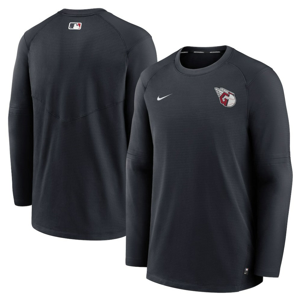 Cleveland Guardians Authentic Collection Logo Performance Long Sleeve T-Shirt Navy