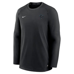 Miami Marlins Authentic Collection Logo Performance Long Sleeve T-Shirt Black