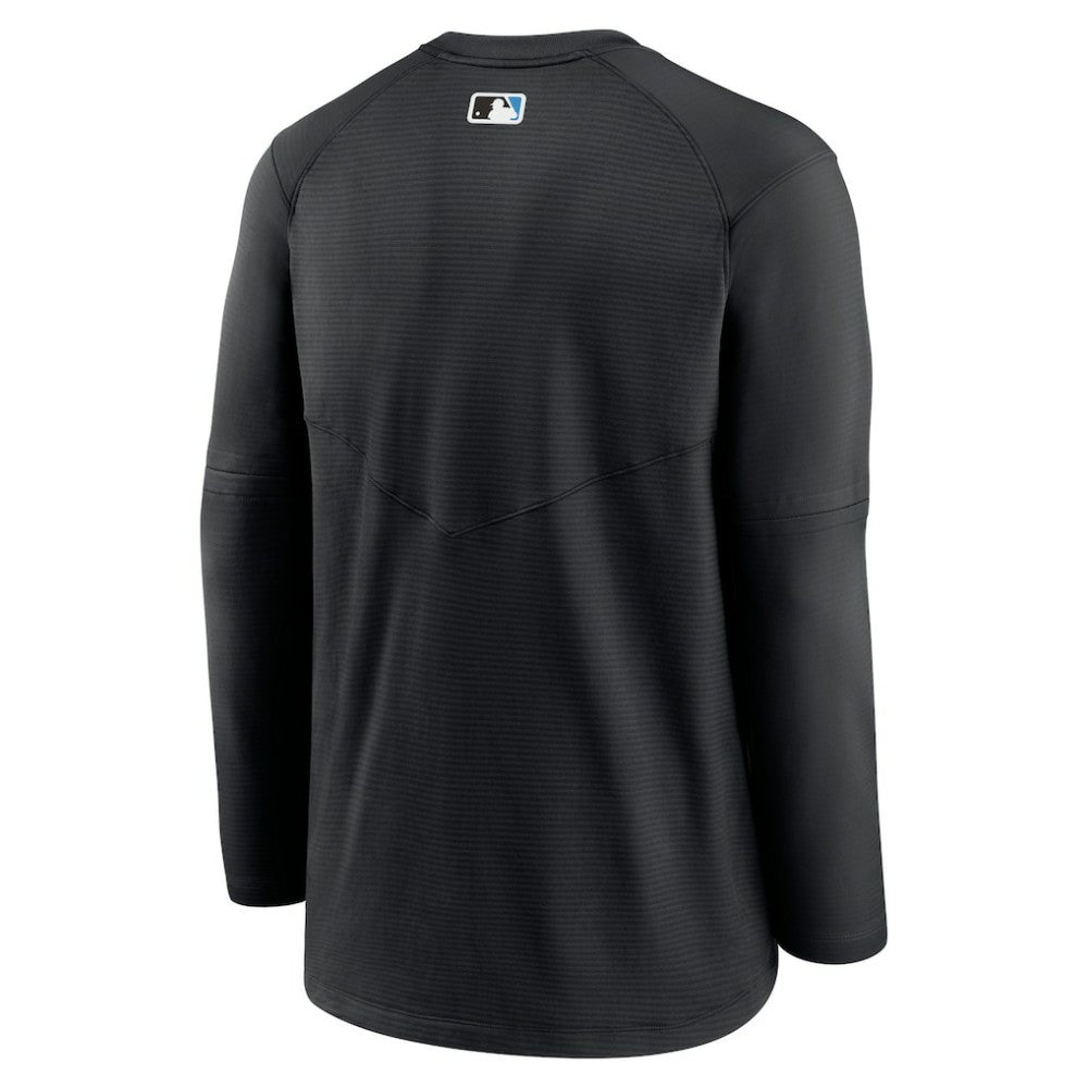 Miami Marlins Authentic Collection Logo Performance Long Sleeve T-Shirt Black