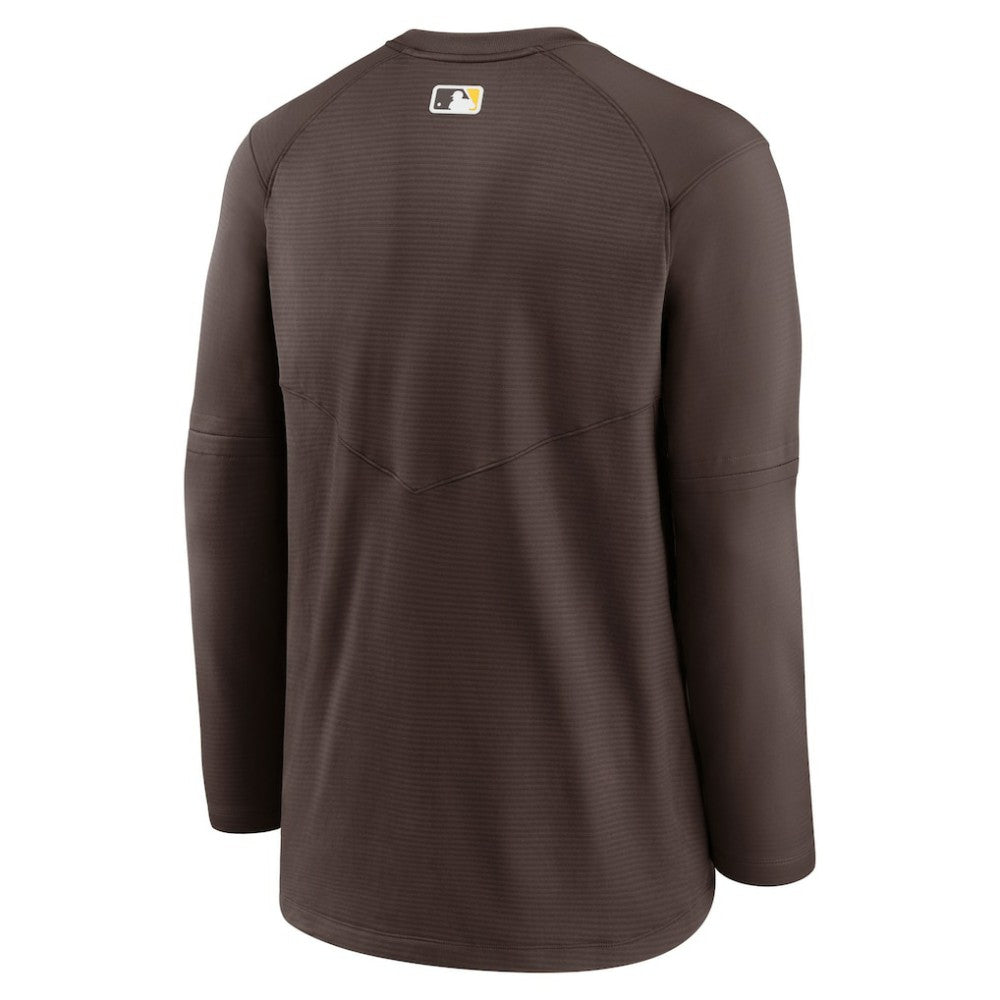 San Diego Padres Authentic Collection Logo Performance Long Sleeve T-Shirt Brown