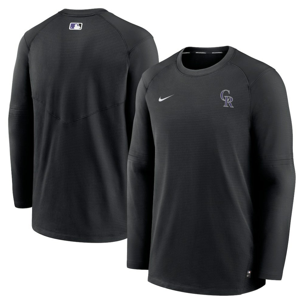 Colorado Rockies Authentic Collection Logo Performance Long Sleeve T-Shirt Black