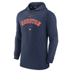 Houston Astros Authentic Collection Lightweight Dri-FIT Hooded Pullover Heather Navy