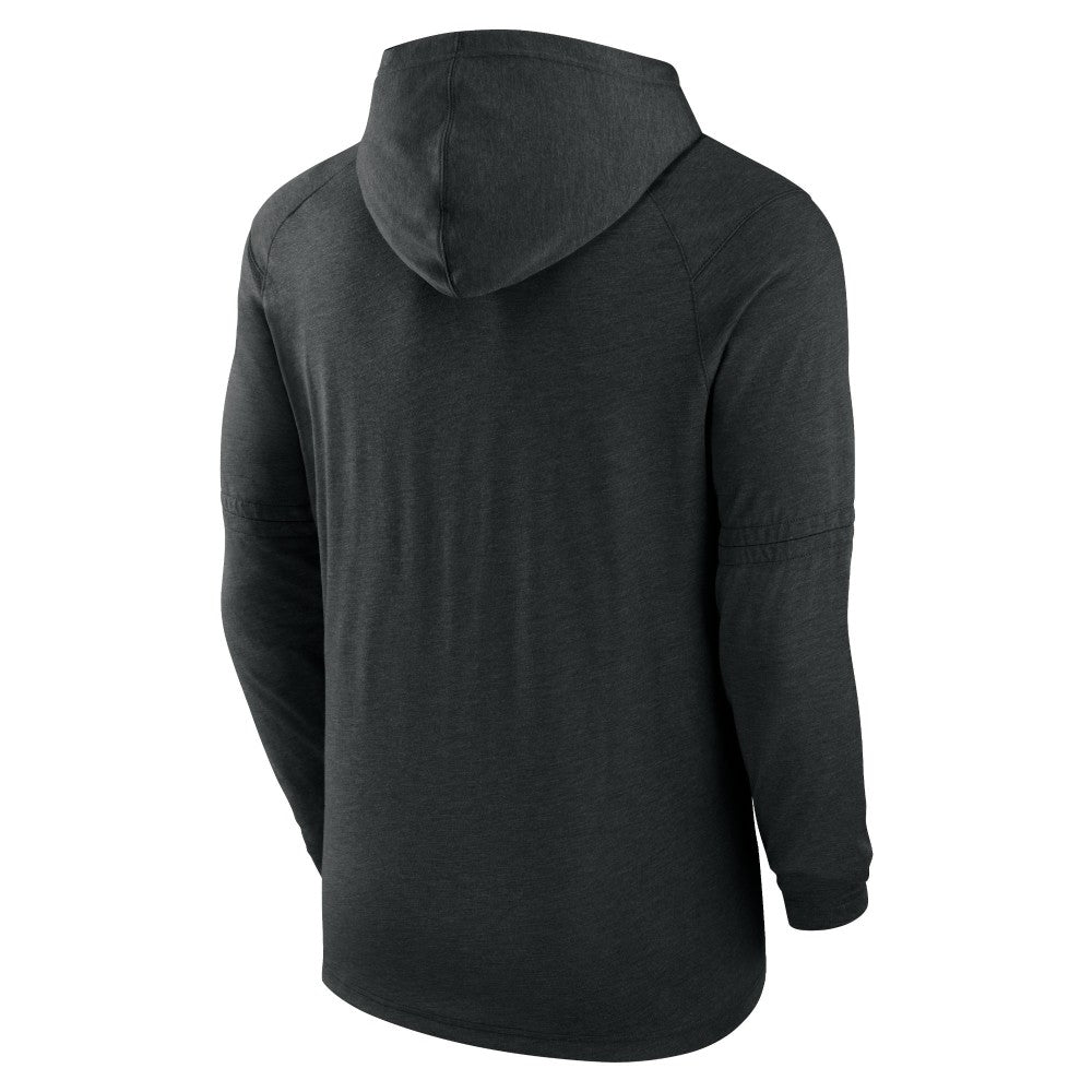 Miami Marlins Authentic Collection Lightweight Dri-FIT Hooded Pullover Heather Black