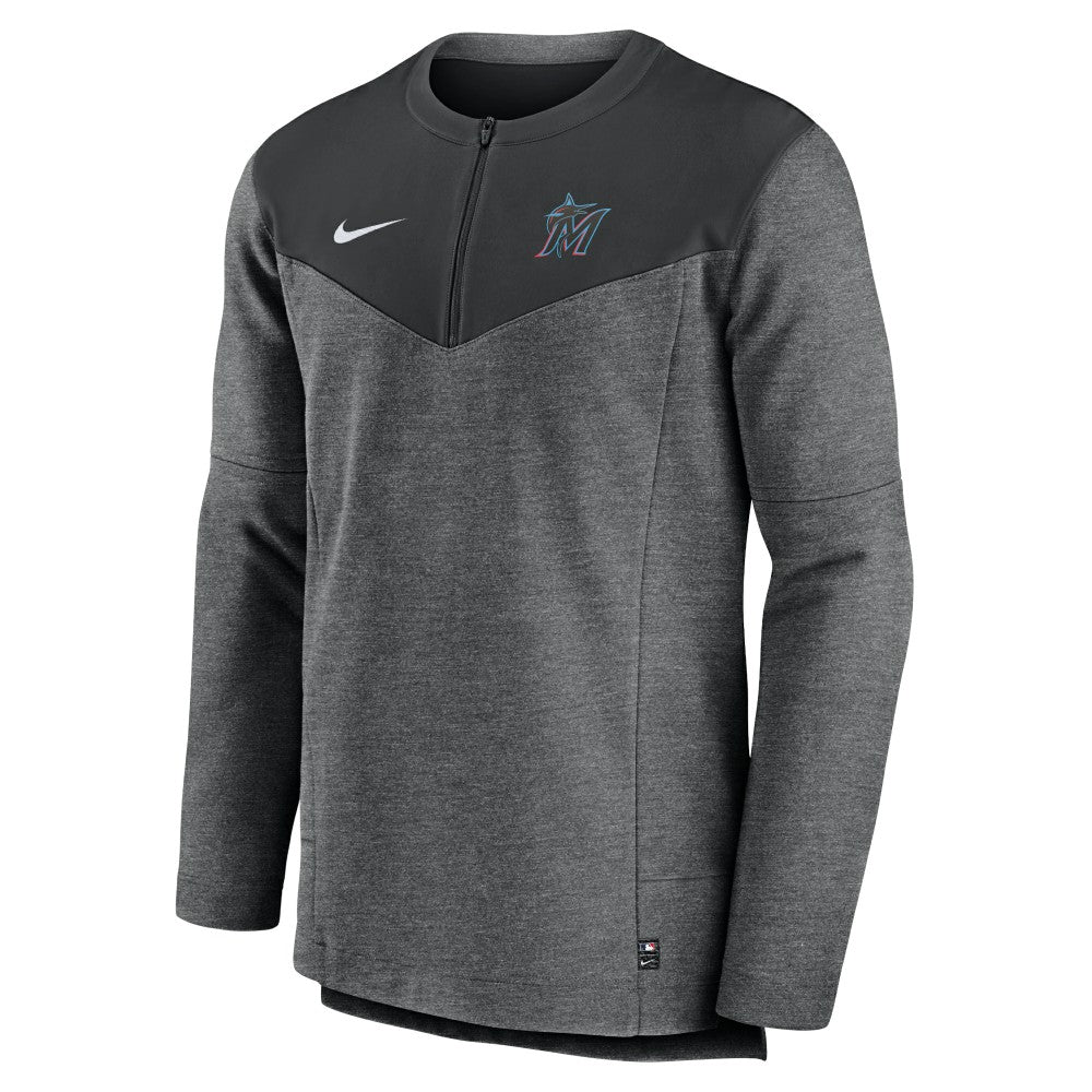 Miami Marlins Authentic Collection Game Time Performance Half-Zip Top Black