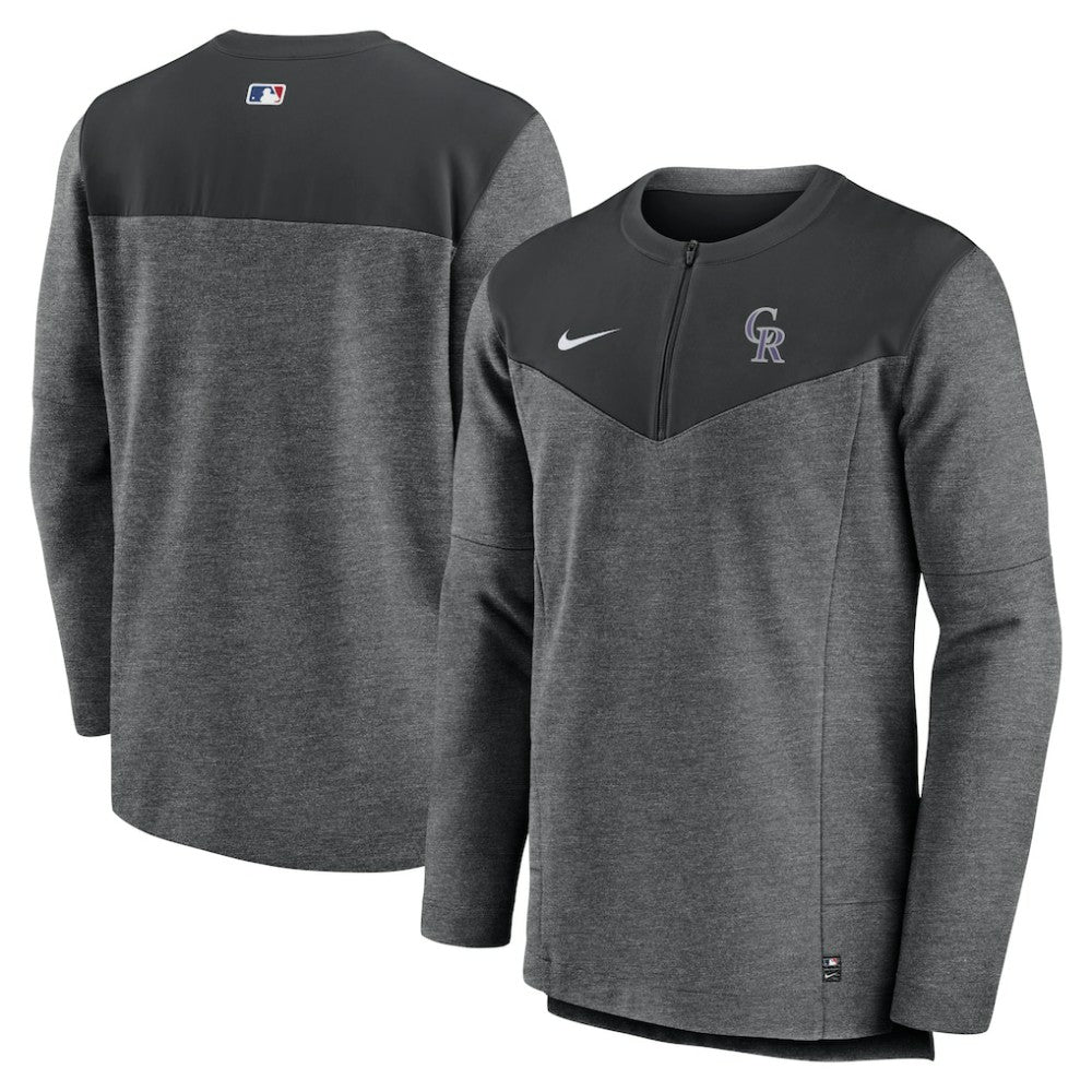 Colorado Rockies Authentic Collection Game Time Performance Half-Zip Top Black