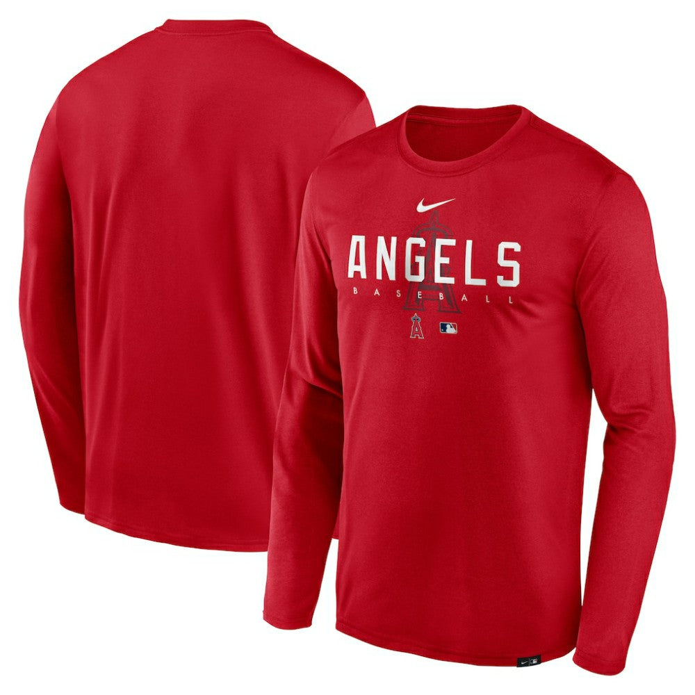Los Angeles Angels Authentic Collection Team Logo Legend Performance Long Sleeve T-Shirt Red