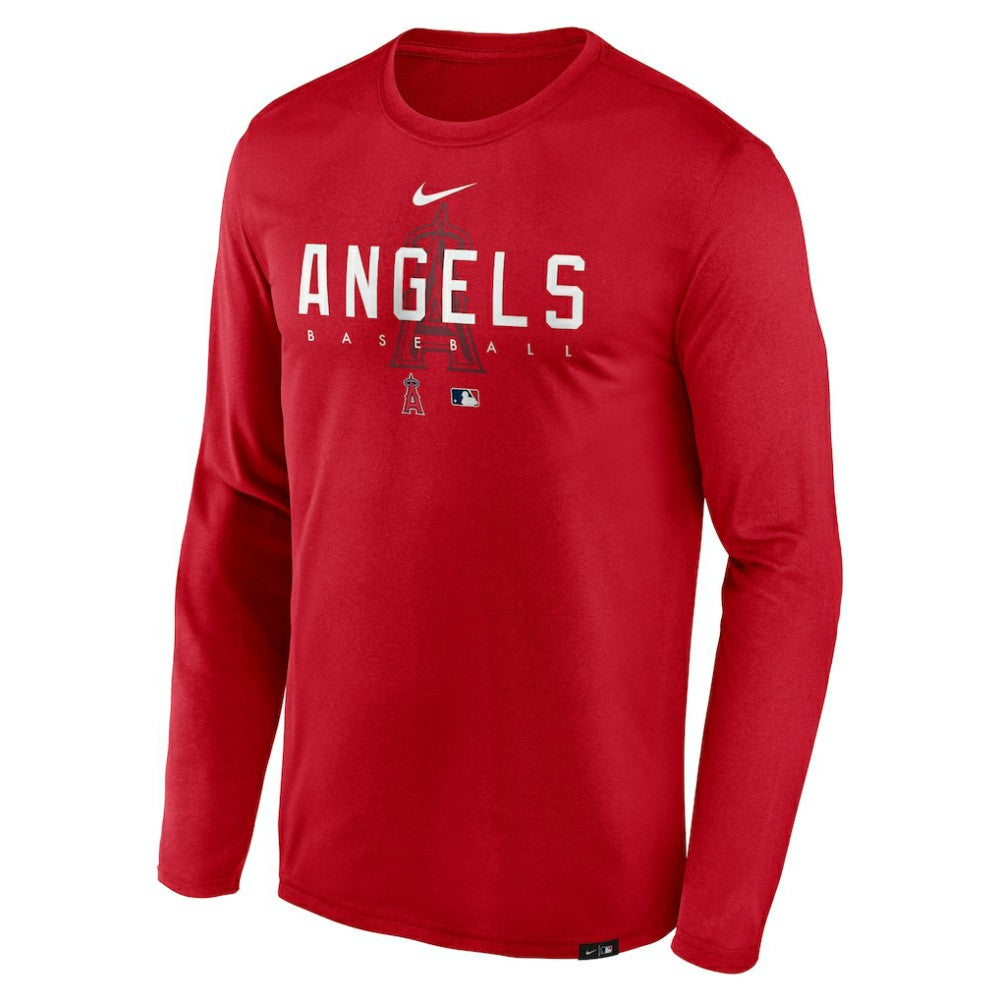 Los Angeles Angels Authentic Collection Team Logo Legend Performance Long Sleeve T-Shirt Red