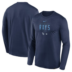 Tampa Bay Rays Authentic Collection Team Logo Legend Performance Long Sleeve T-Shirt Navy