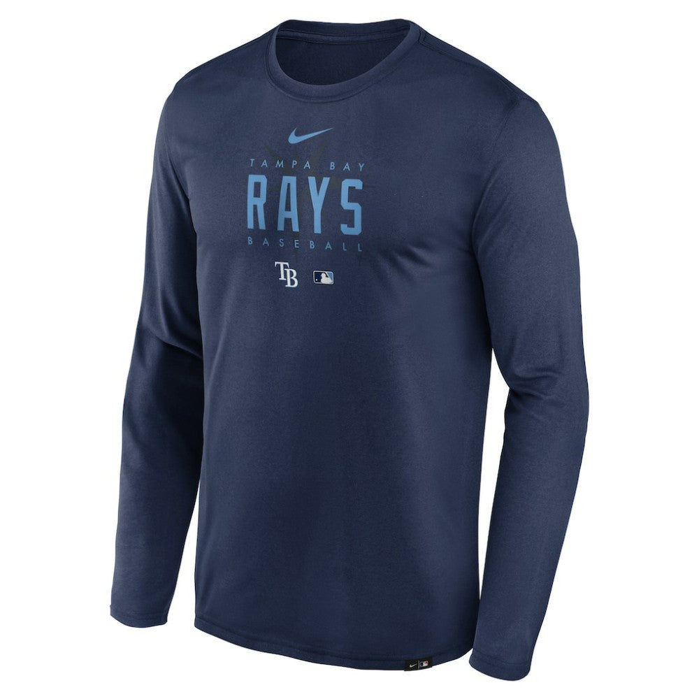 Tampa Bay Rays Authentic Collection Team Logo Legend Performance Long Sleeve T-Shirt Navy