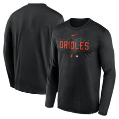 Baltimore Orioles Authentic Collection Team Logo Legend Performance Long Sleeve T-Shirt Black