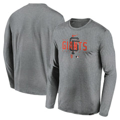 San Francisco Giants Authentic Collection Team Logo Legend Performance Long Sleeve T-Shirt Heather Gray
