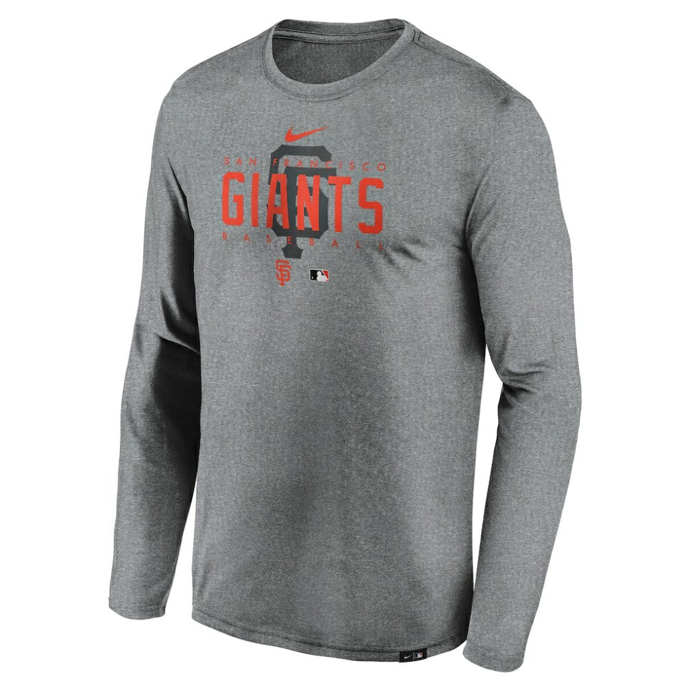 San Francisco Giants Authentic Collection Team Logo Legend Performance Long Sleeve T-Shirt Heather Gray