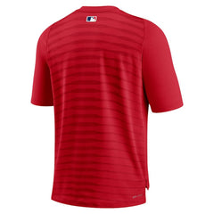 Los Angeles Angels Authentic Collection Pregame Raglan Performance V-Neck T-Shirt Red