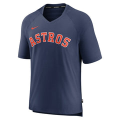 Houston Astros Authentic Collection Pregame Raglan Performance V-Neck T-Shirt Navy