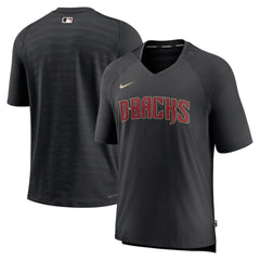 Arizona Diamondbacks Authentic Collection Pregame Raglan Performance V-Neck T-Shirt Black