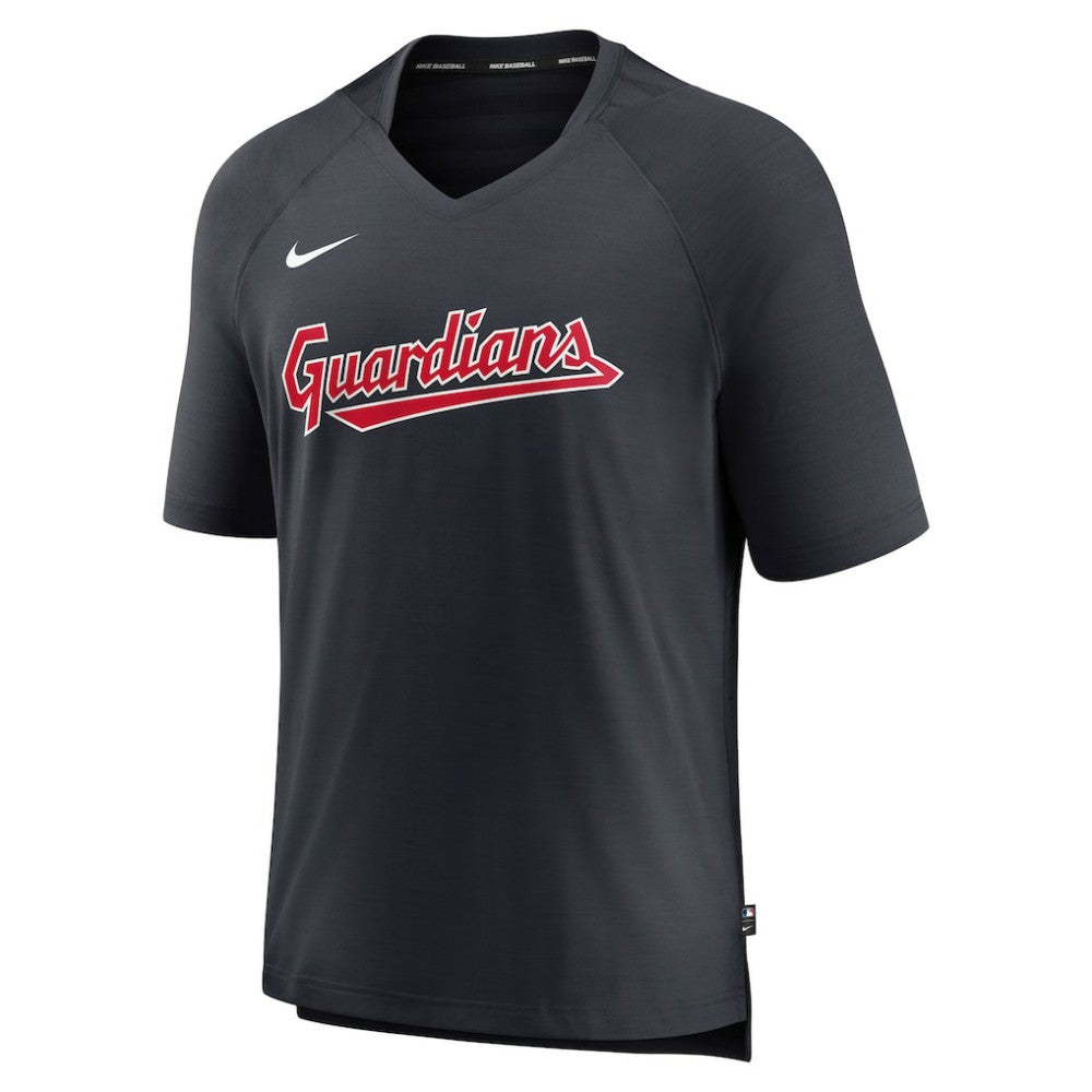 Cleveland Guardians Authentic Collection Pregame Raglan Performance V-Neck T-Shirt Navy