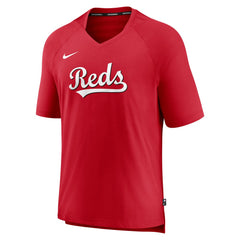 Cincinnati Reds Authentic Collection Pregame Raglan Performance V-Neck T-Shirt Red