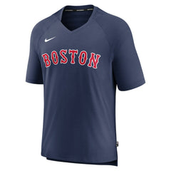 Boston Red Sox Authentic Collection Pregame Raglan Performance V-Neck T-Shirt Navy