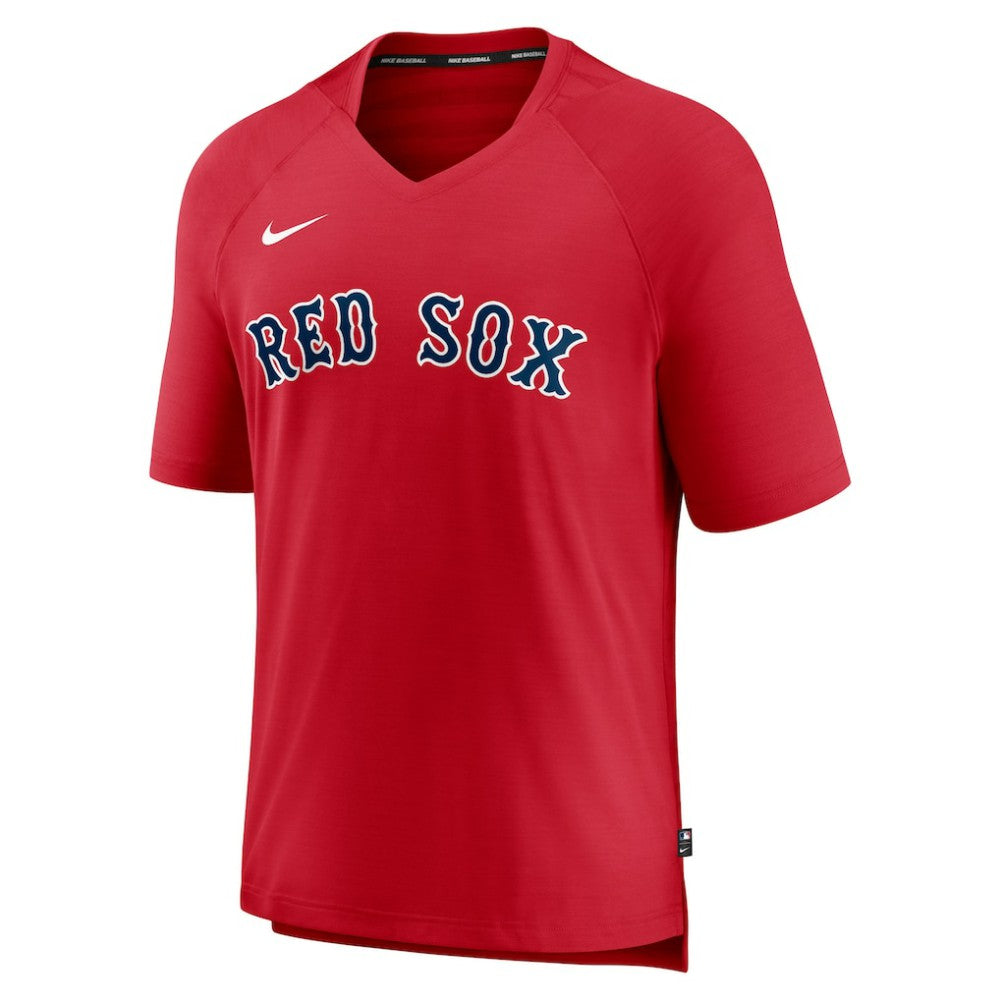 Boston Red Sox Authentic Collection Pregame Raglan Performance V-Neck T-Shirt Red
