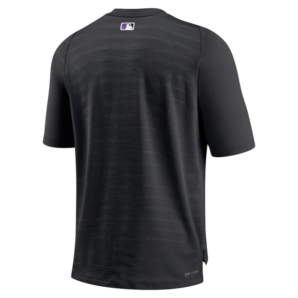 Colorado Rockies Authentic Collection Pregame Raglan Performance V-Neck T-Shirt Black