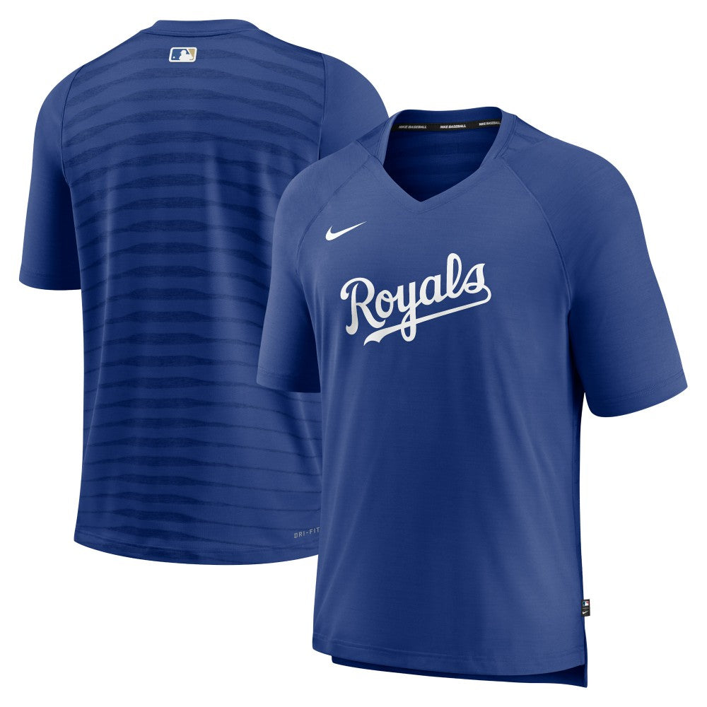 Kansas City Royals Authentic Collection Pregame Raglan Performance V-Neck T-Shirt Royal