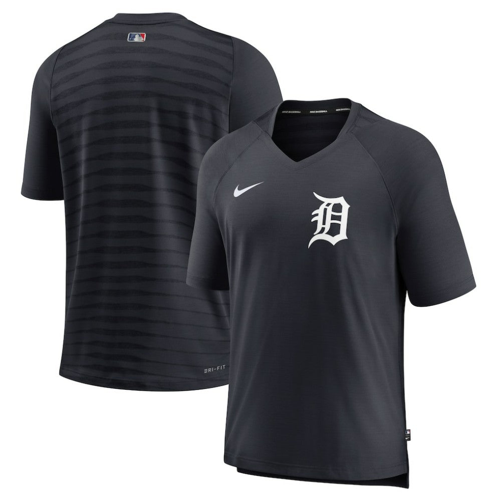 Detroit Tigers Authentic Collection Pregame Raglan Performance V-Neck T-Shirt Navy