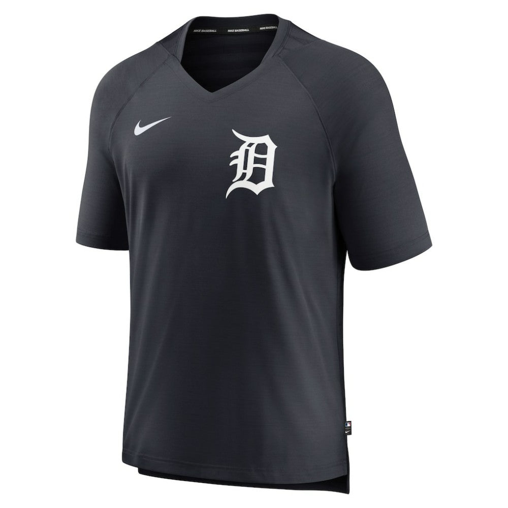 Detroit Tigers Authentic Collection Pregame Raglan Performance V-Neck T-Shirt Navy