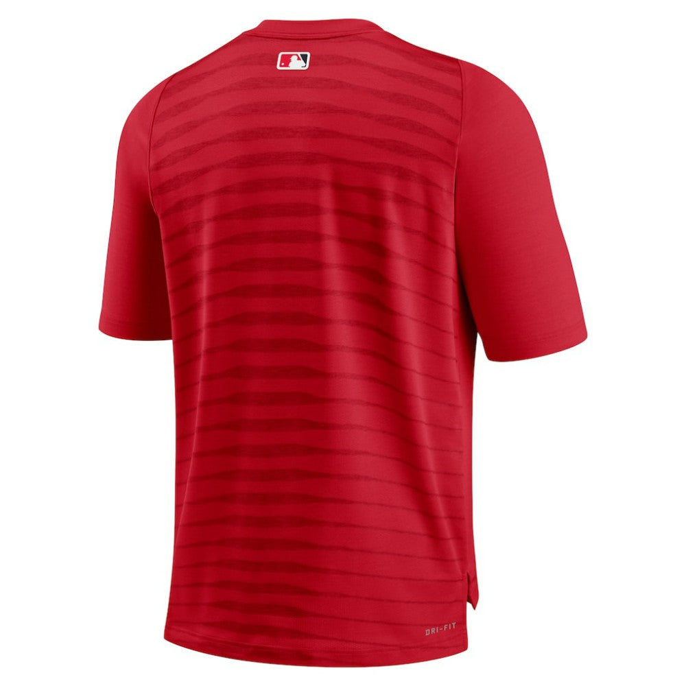 Washington Nationals Authentic Collection Pregame Raglan Performance V-Neck T-Shirt Red