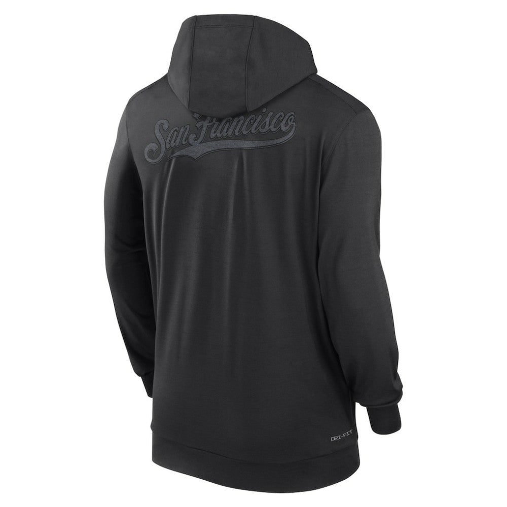 San Francisco Giants Authentic Collection Travel Performance Lightweight Full-Zip Hoodie Black