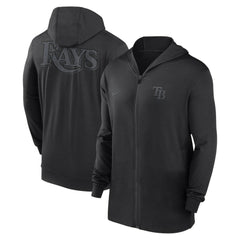 Tampa Bay Rays Authentic Collection Travel Performance Lightweight Full-Zip Hoodie Black