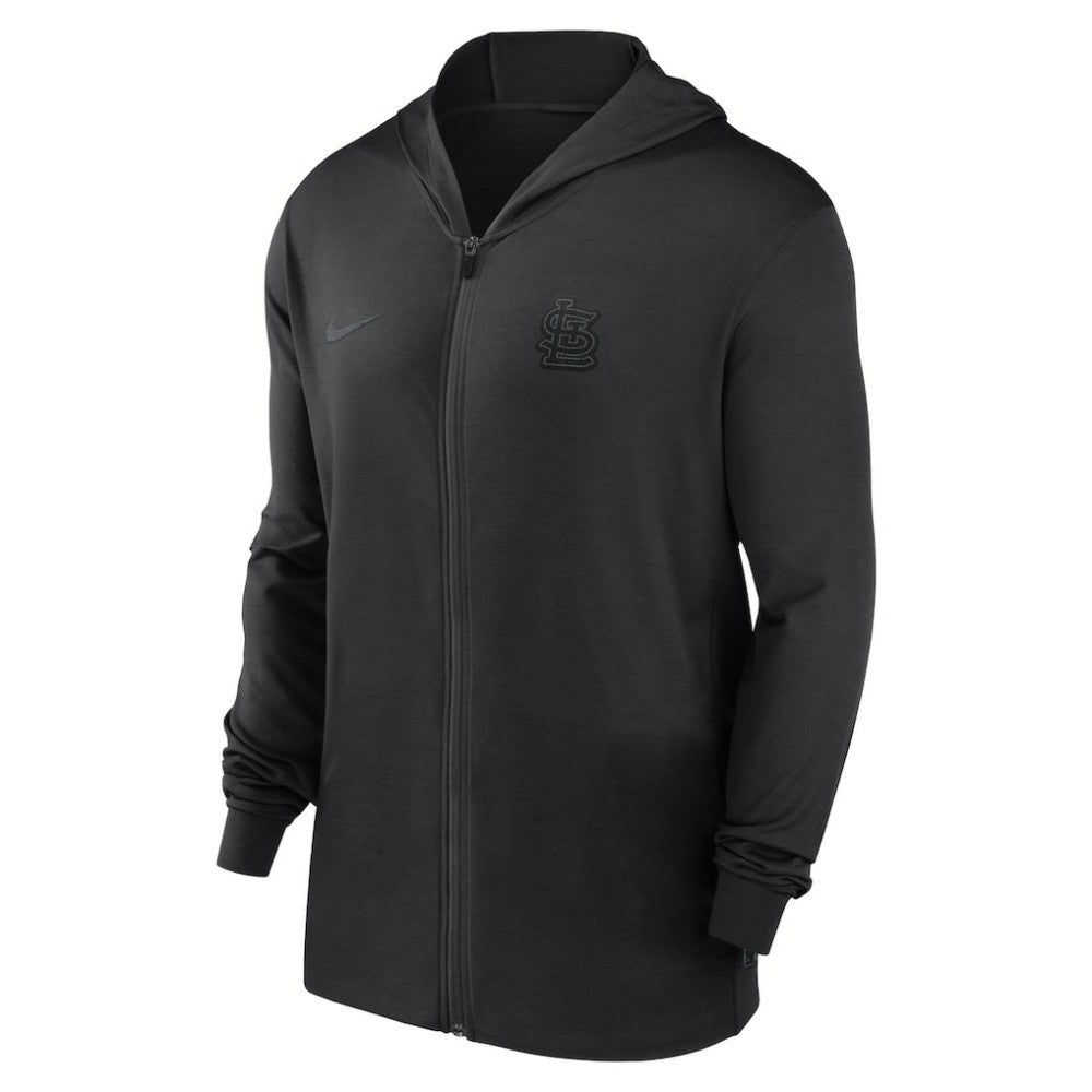 St. Louis Cardinals Authentic Collection Travel Performance Lightweight Full-Zip Hoodie Black